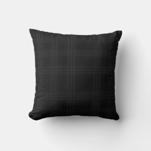Rich Black Tones Scottish Tartan Plaid Pattern  Cushion
