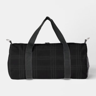 Rich Black Tones Scottish Tartan Plaid Pattern Duffle Bag