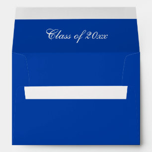 Rich Blue And Crisp White Typography Graduation Envelope