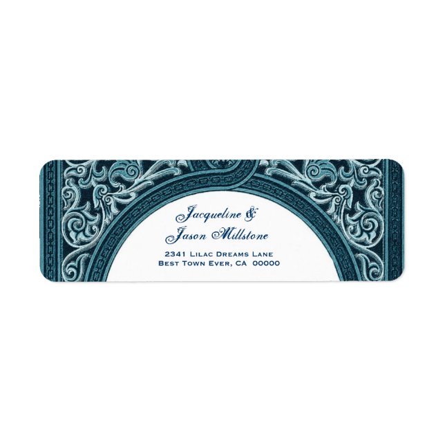 RICH BLUE Floral Arch Wedding Address (Front)
