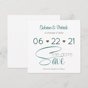 Rich BOHO Hunter Green  Save the Date Invitation