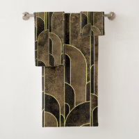 Rich Brown and Gold Art Deco Pattern