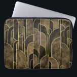 Rich Brown and Gold Art Deco Pattern Laptop Sleeve<br><div class="desc">Rich Brown and Gold Art Deco Pattern</div>