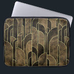 Rich Brown and Gold Art Deco Pattern Laptop Sleeve<br><div class="desc">Rich Brown and Gold Art Deco Pattern</div>