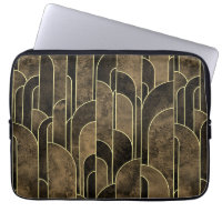 Rich Brown and Gold Art Deco Pattern