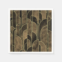 Rich Brown and Gold Art Deco Pattern
