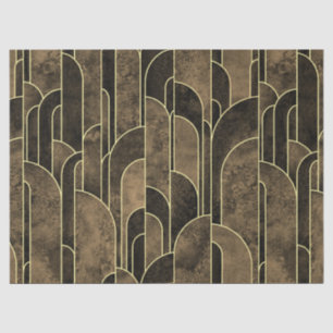 Rich Brown and Gold Art Deco Pattern Tissue Paper