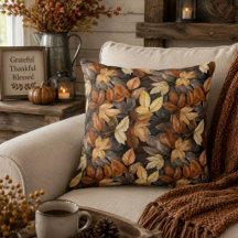 Rich Brown Beige Autumn Leaves Rustic Farmhouse