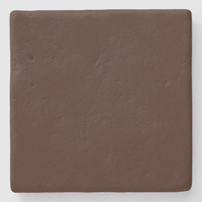 Rich Brown colour background Customisable Stone Coaster (Front)
