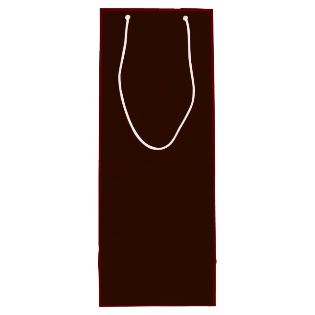 Rich Brown colour background Customisable Wine Gift Bag (Back)