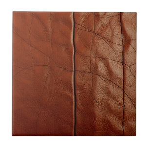 Rich Brown Leather Texture Pattern Tile