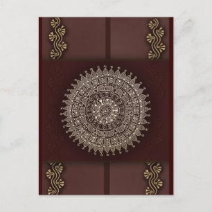 Rich brown red Indian decoration Postcard