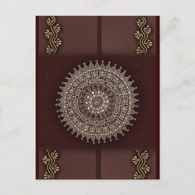 Rich brown red Indian decoration Postcard (Front)