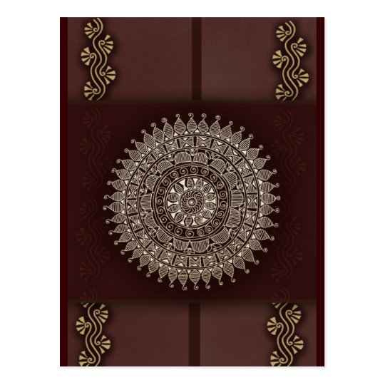 Rich brown red Indian decoration Postcard