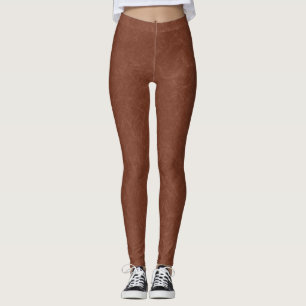 Rich brown textured swirling pattern leggings