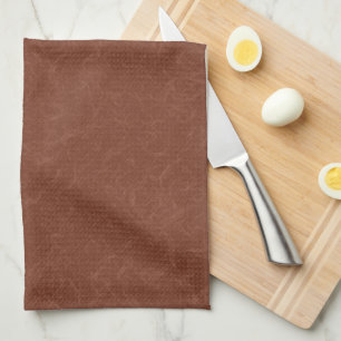 Rich brown textured swirling pattern tea towel