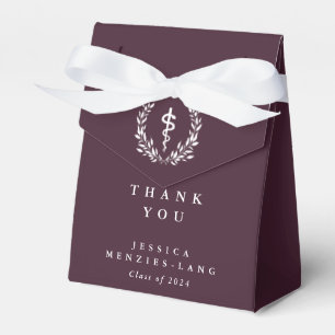 Rich Burgundy Asclepius Medical Graduation Favour Box