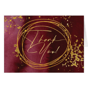 Rich Burgundy Gold Splatter Christmas Holiday