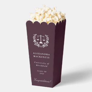 Rich Burgundy Law Scales+Laurel Wreath Graduation Favour Box