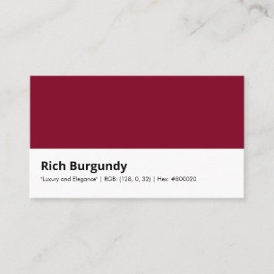 Rich Burgundy   "Luxury and Elegance" Business Card