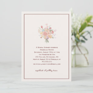 Rich Burgundy Minimalist Elegant Bridal Shower Invitation