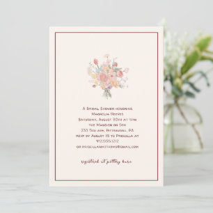 Rich Burgundy Minimalist Elegant Bridal Shower  Invitation