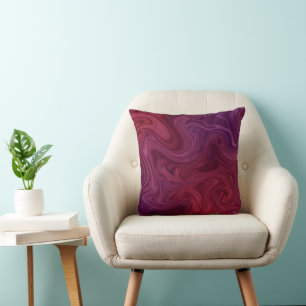 Rich Burgundy Wine Purple Organic Flow Cushion