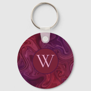 Rich Burgundy Wine Purple Organic Flow Key Ring