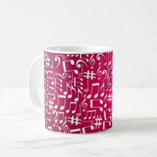 Rich Burgundy Wine w Dancing Music Notes Coffee Mug