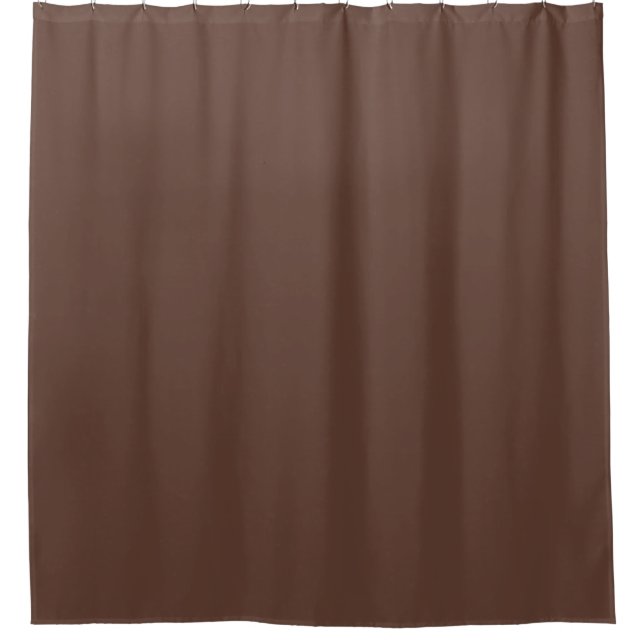 Rich Chocolate Brown Neutral Solid Colour Print Shower Curtain (Front)