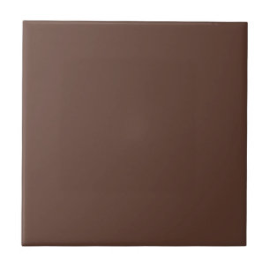 Rich Chocolate Brown Neutral Solid Colour Print Tile