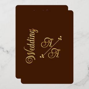 Rich Chocolate Brown Solid Colour Gold Foil