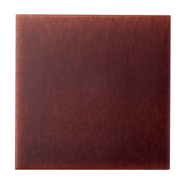 Rich Cinnabar Faux Crackle Finish Antique Repro Tile (Front)