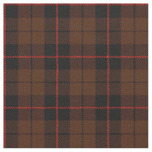 Rich coco brown plaid with red/black stripe fabric