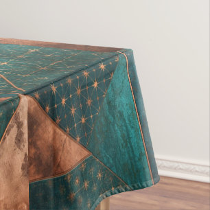 Rich Copper Metallic gold geometric starburst Tablecloth