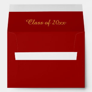 Rich Crimson & Elegant Gold Typography Graduation Envelope