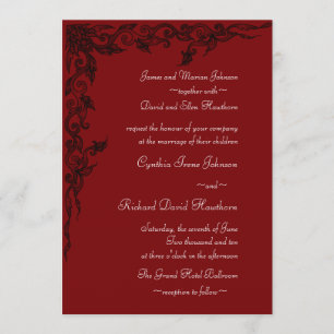 Rich Crimson Red Wedding Invitations