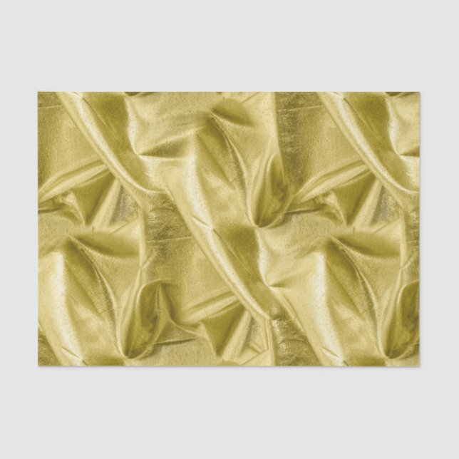 Rich Crumpled Metallic gold Faux Lame' Texture Tissue Paper (Front)
