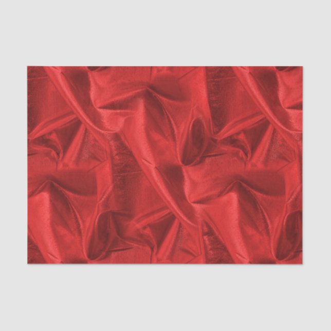 Rich Crumpled Metallic Red Faux Lame' Texture Tissue Paper (Front)