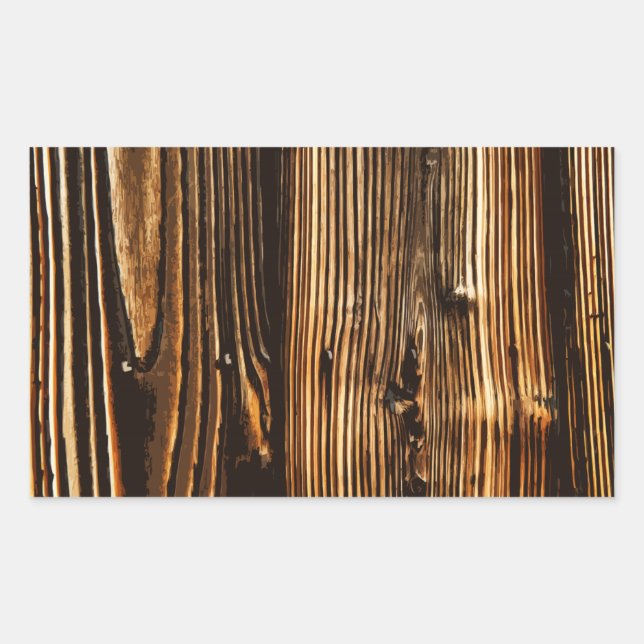 Rich Dark Wood Grain Rectangular Sticker (Front)