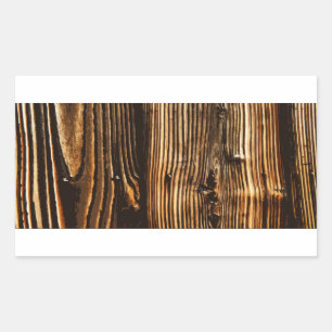 Rich Dark Wood Grain Rectangular Sticker