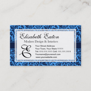 Rich Elegant Blue Floral William Morris Pattern Business Card