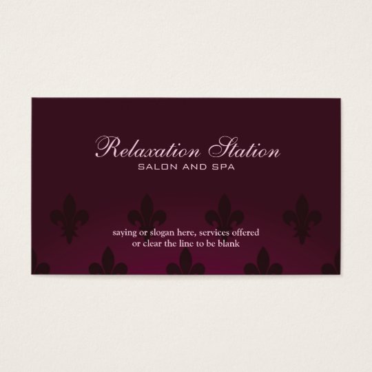 Rich elegant fleurdelis salon spa business card