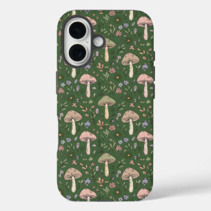 Rich Emerald Green Fungi Seamless Jewel Tone iPhone 16 Case