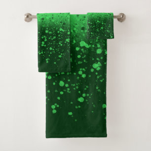 Rich Emerald Minimalist Art Bath Towel Set