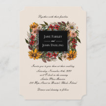 Rich Fall Floral Frame Wedding Invitation