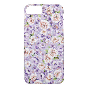 Rich floral pattern with purple and pink flowers iPhone 8/7 case