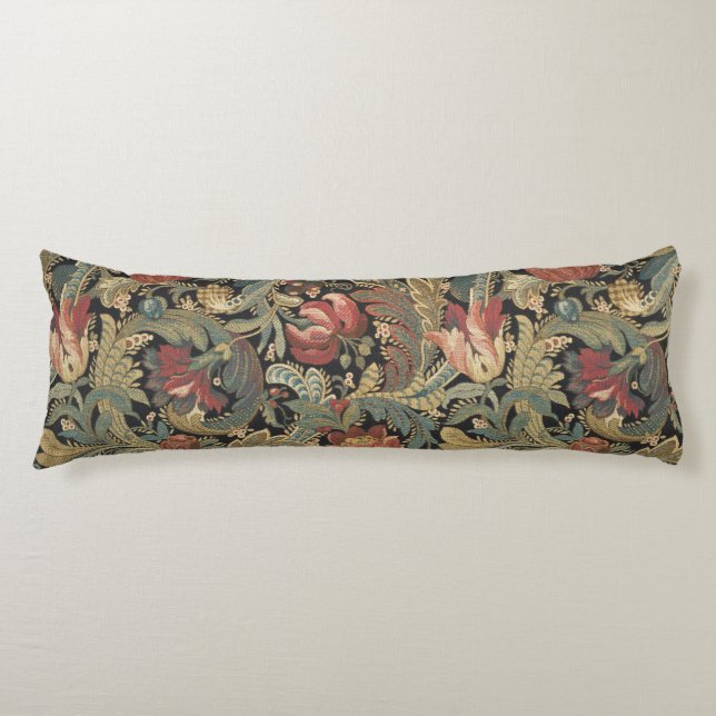 Rich Floral Tapestry Brocade Antique Classic Body Cushion (Front)