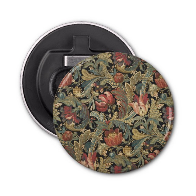 Rich Floral Tapestry Brocade Antique Classic Bottle Opener (Front)