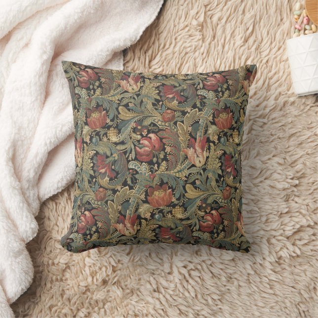 Rich Floral Tapestry Brocade Antique Classic Cushion (Blanket)